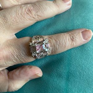 Sterling silver and pink sapphire like ring